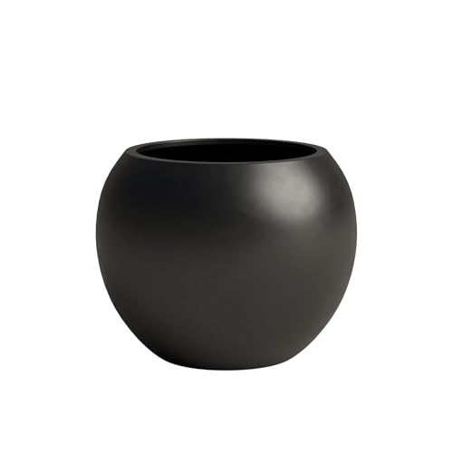 Black Round Sphere Planter Modern, Medium