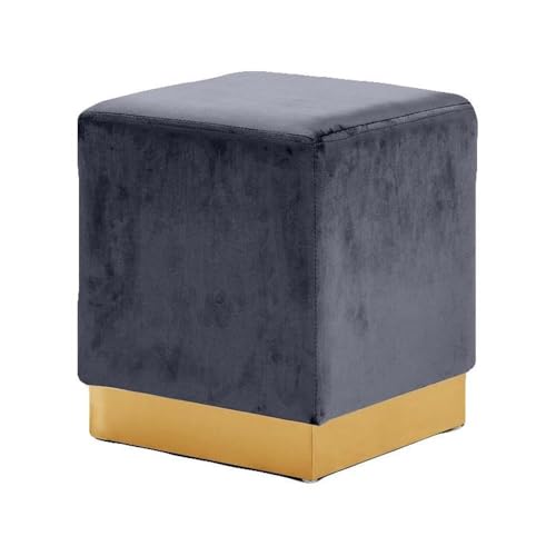 Grey Modern/Contemporary Velvet Ottoman Stool