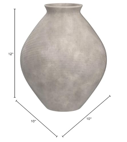 Modern Tan Vase, Distressed Polyresin