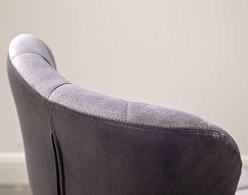 Barstools Set of 2, Adjustable Swivel, Gray Velvet