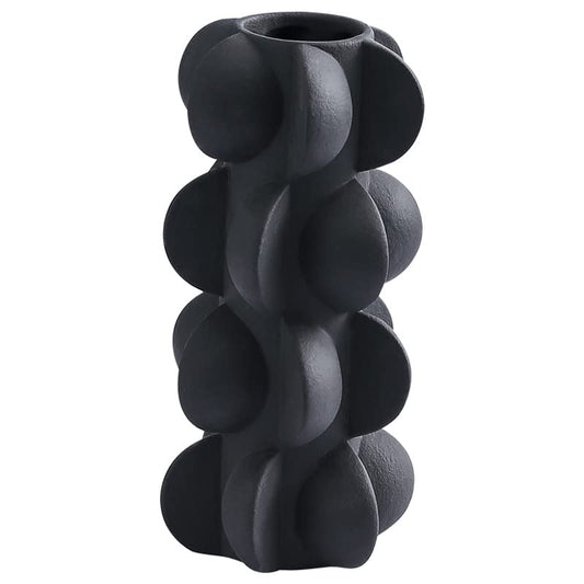 Black Ceramic Flower Vase, Modern Accent Decor