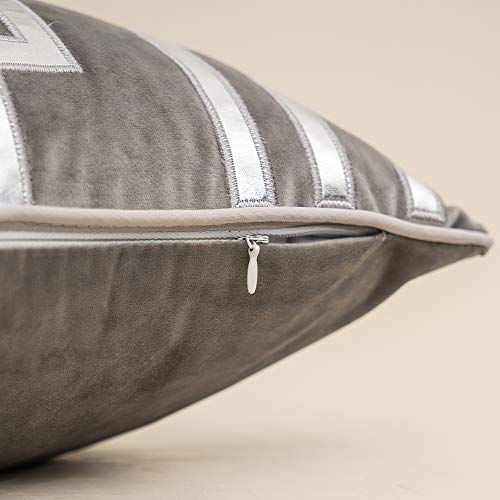 Gray Throw Pillow Cover, Striped Luxury Decor