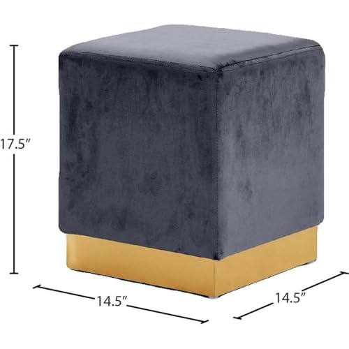 Grey Modern/Contemporary Velvet Ottoman Stool