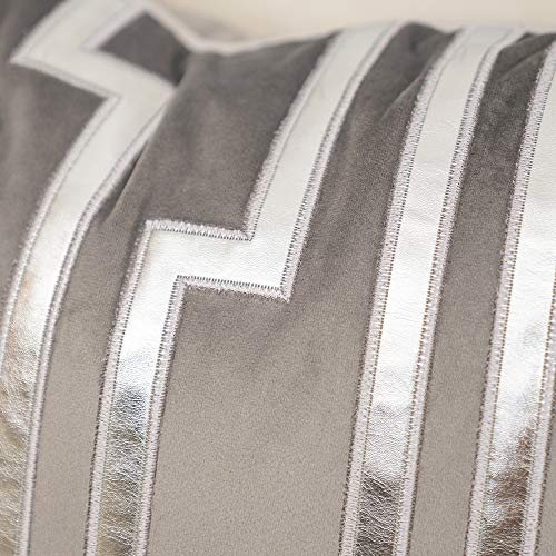 Gray Throw Pillow Cover, Striped Luxury Decor