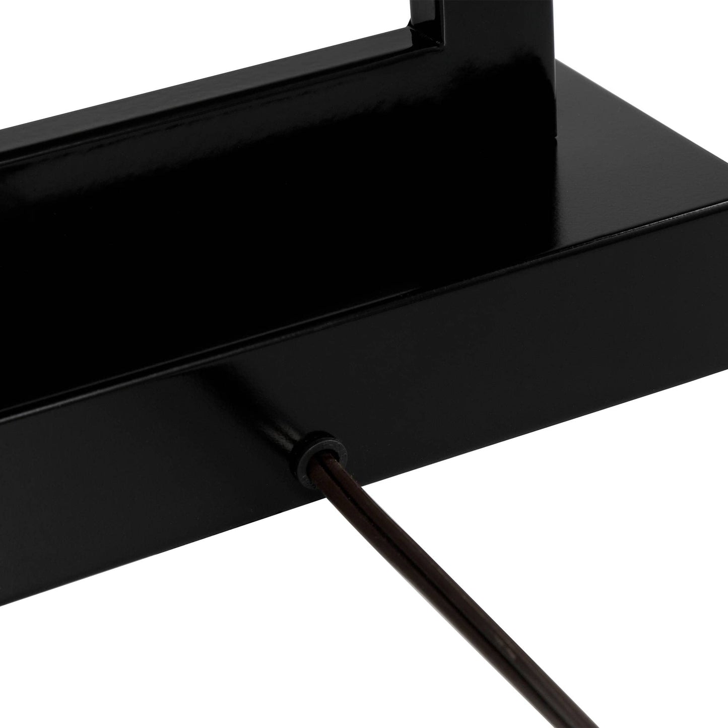 Black Table Lamps Set of 2 USB Port, 30" Tall Modern Rectangular