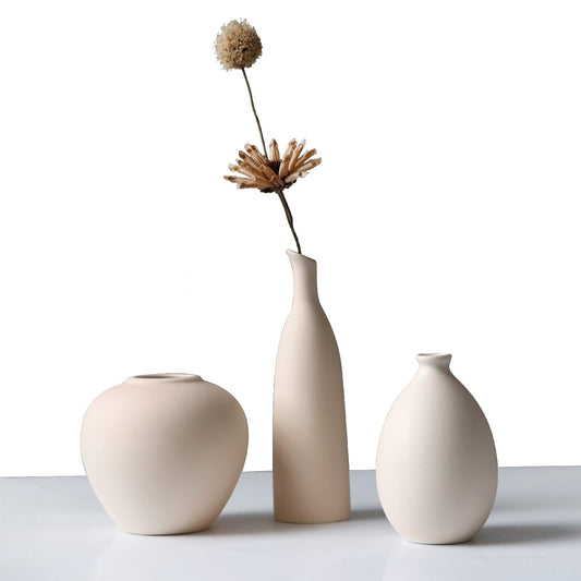 Ivory Ceramic Vase Accent Set