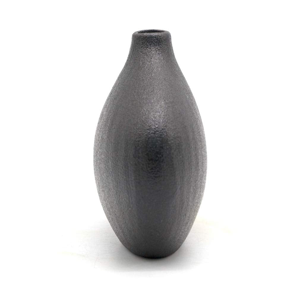 Black Ceramic Round Vase for Tabletop Decor