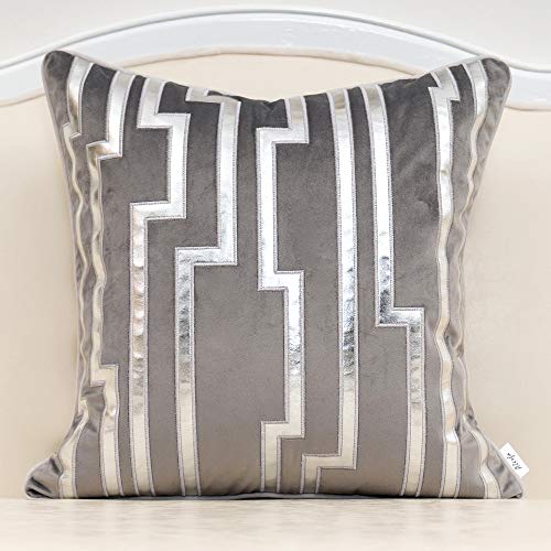 Gray Throw Pillow Cover, Striped Luxury Decor