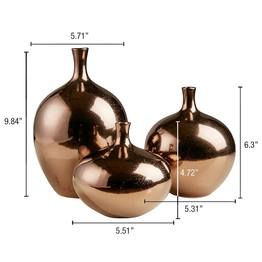 Bronze Vase Set Accent Décor