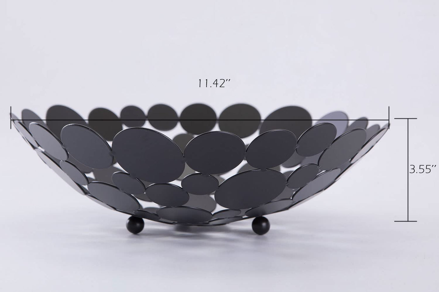 Black Decor Metal Fruit Bowl, Modern Accent