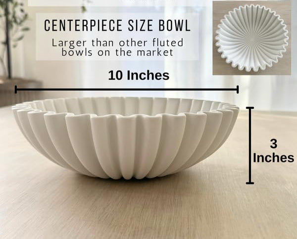 White Large Bowl Centerpiece Décor