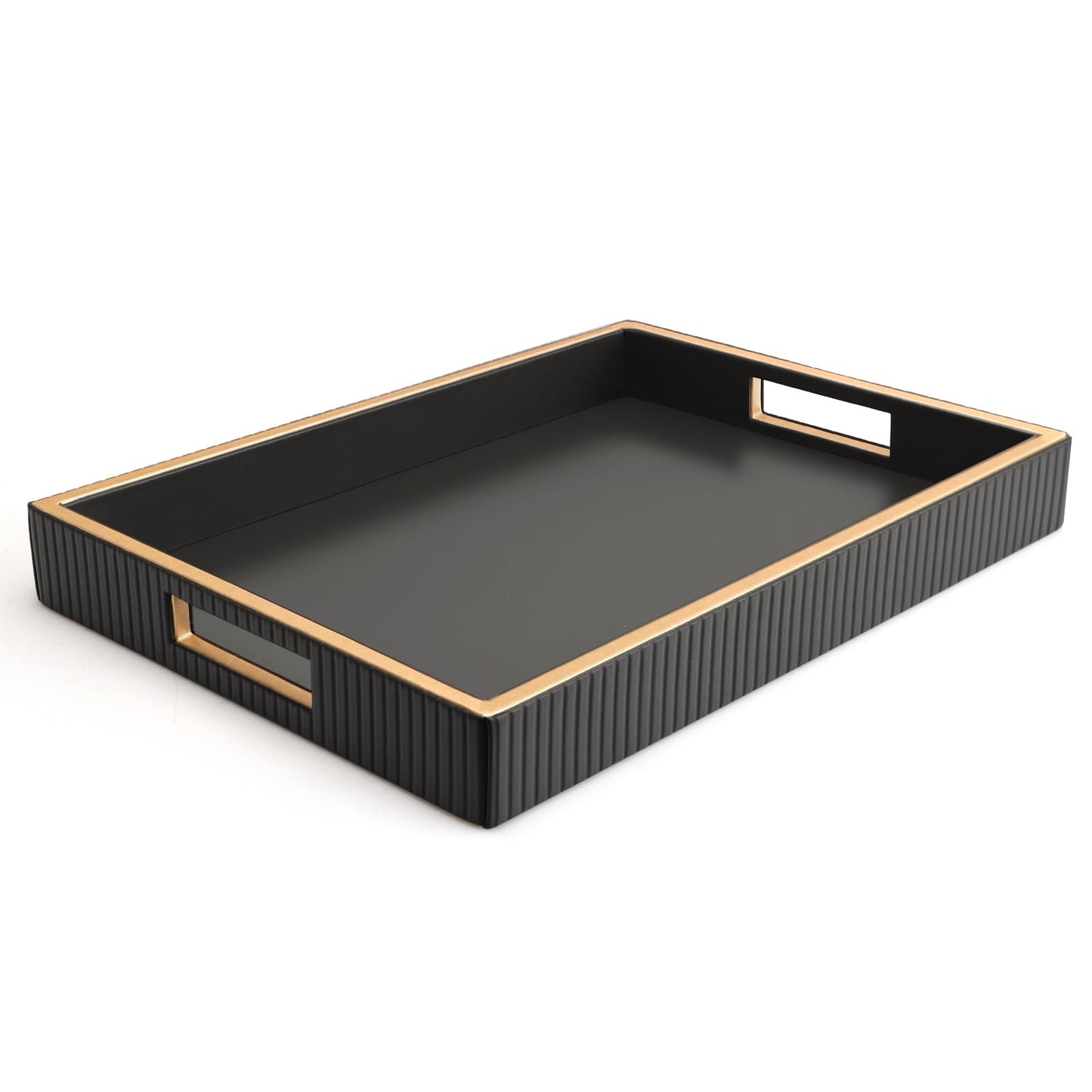 Black Rectangle Tray with Handles