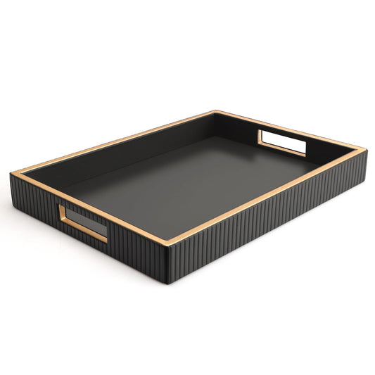 Black Rectangle Tray with Handles