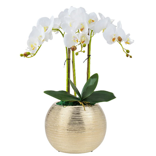 Gold Round Flower Pot Vase