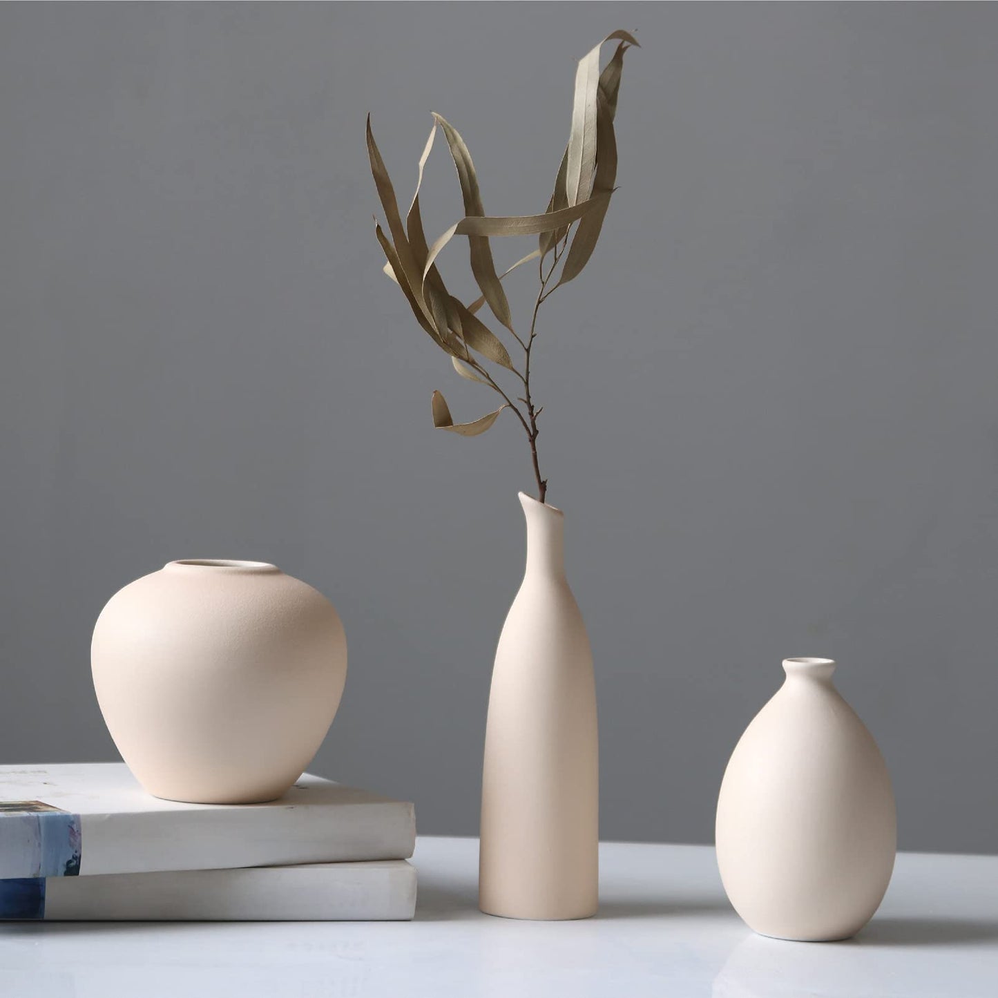 Ivory Ceramic Vase Accent Set