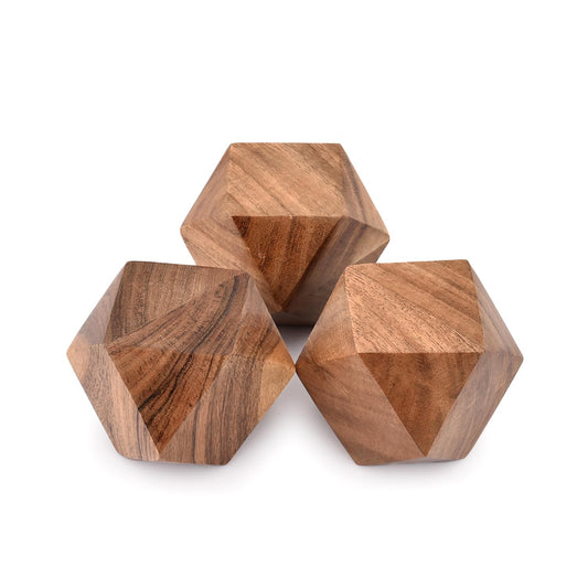 Brown Ball Decor Set, Wood Vase Fillers