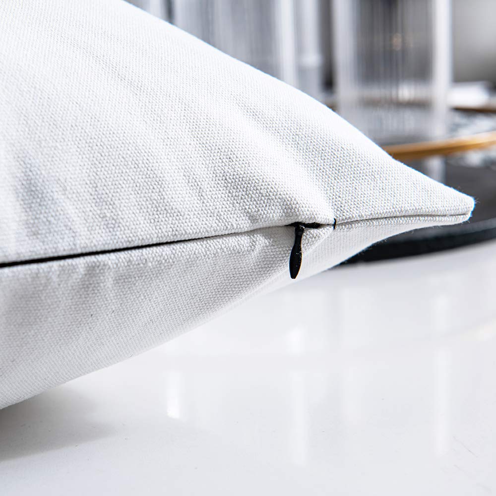 Black and White Faux Leather Throw Pillow Covers, Set of 2