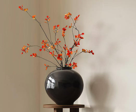 Black Terracotta Large Vase for Home Decor