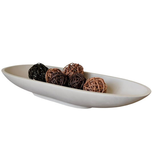 Beige Long Centerpiece Bowl for Home Decor