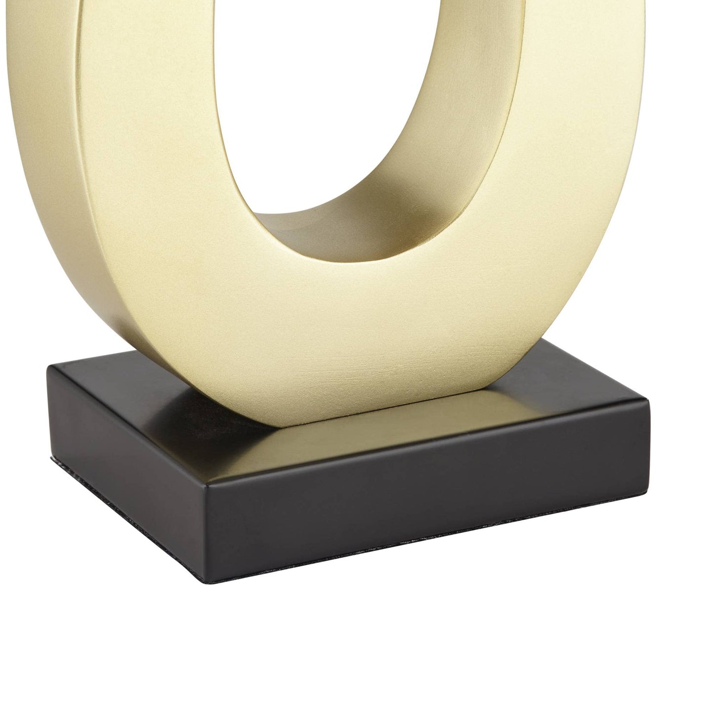 Gold Sculptural Modern Table Lamps 28" Tall Set of 2 with USB Charging Port