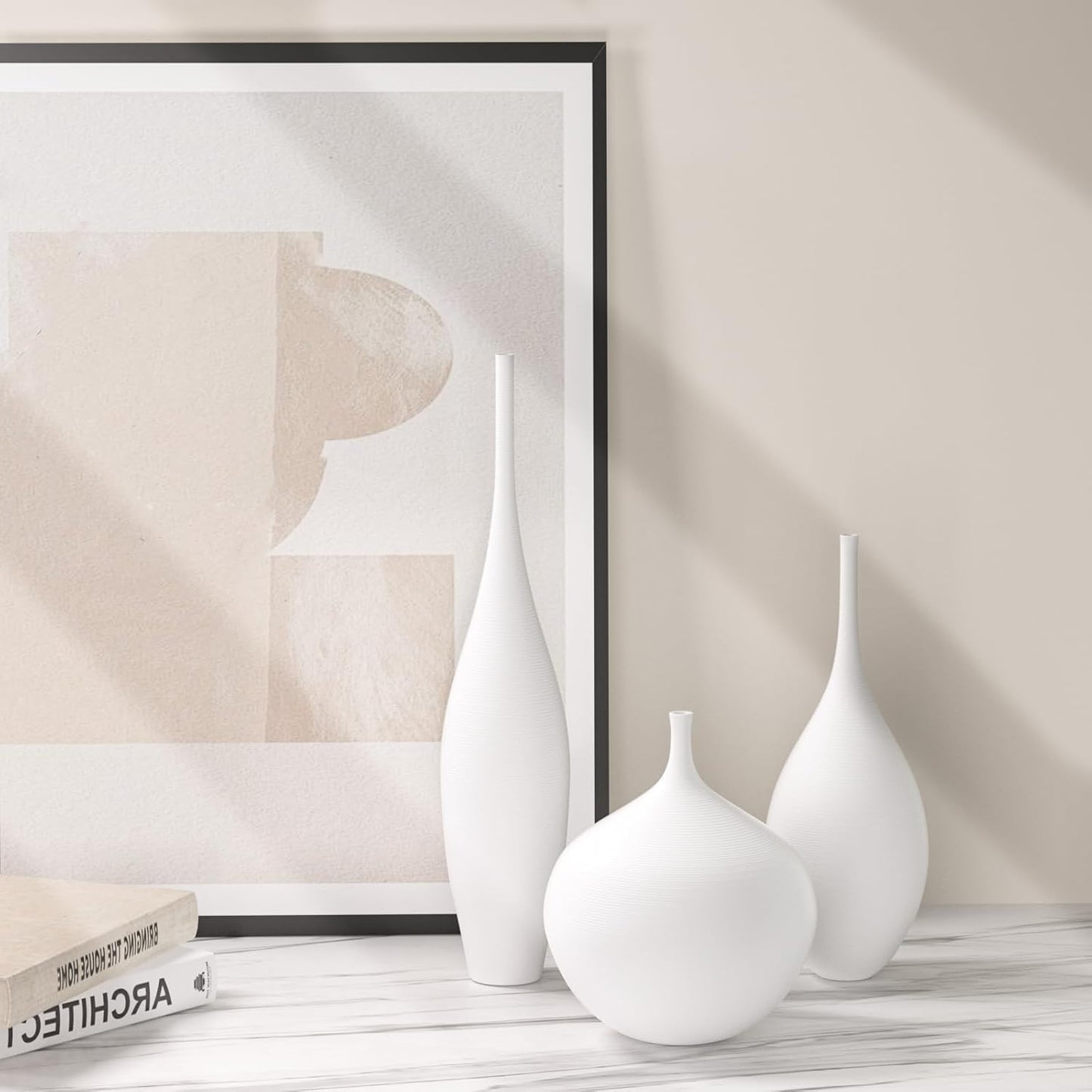 White Ceramic Vase Modern Boho