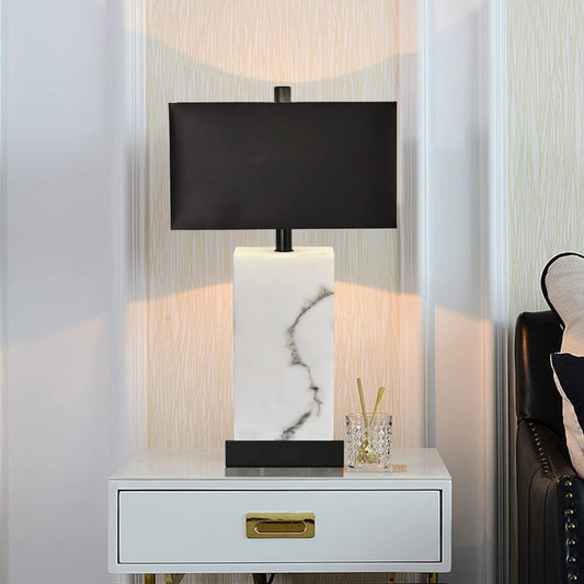 Black Set of 2 Table Lamps with USB Ports, Touch Control