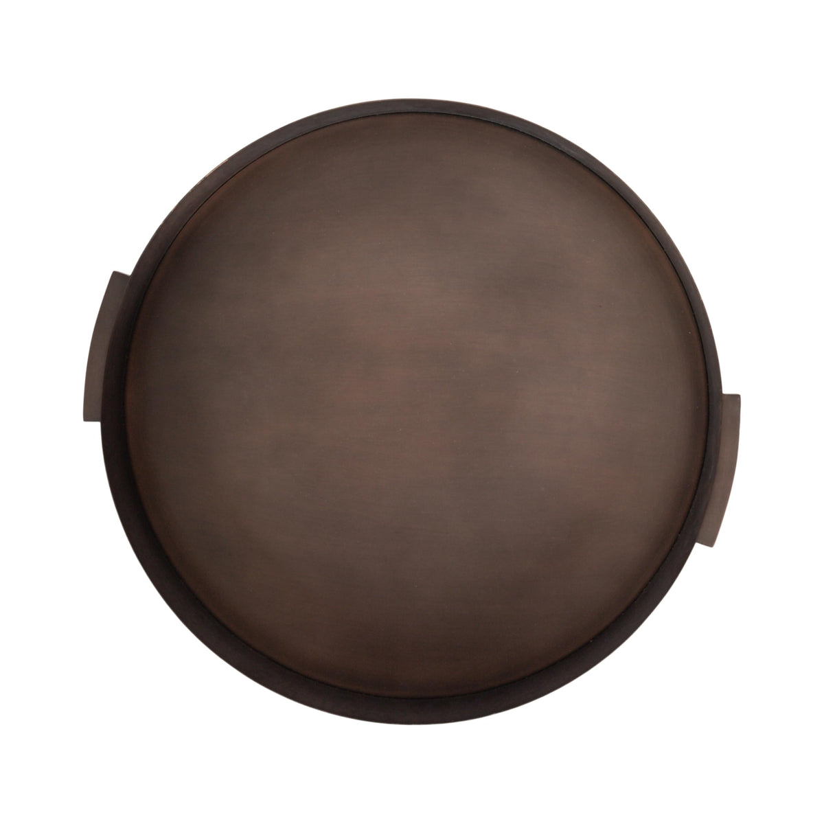 Bronze Modern Round Hammered, Metal Polished Decorative Circle Tray with Handles