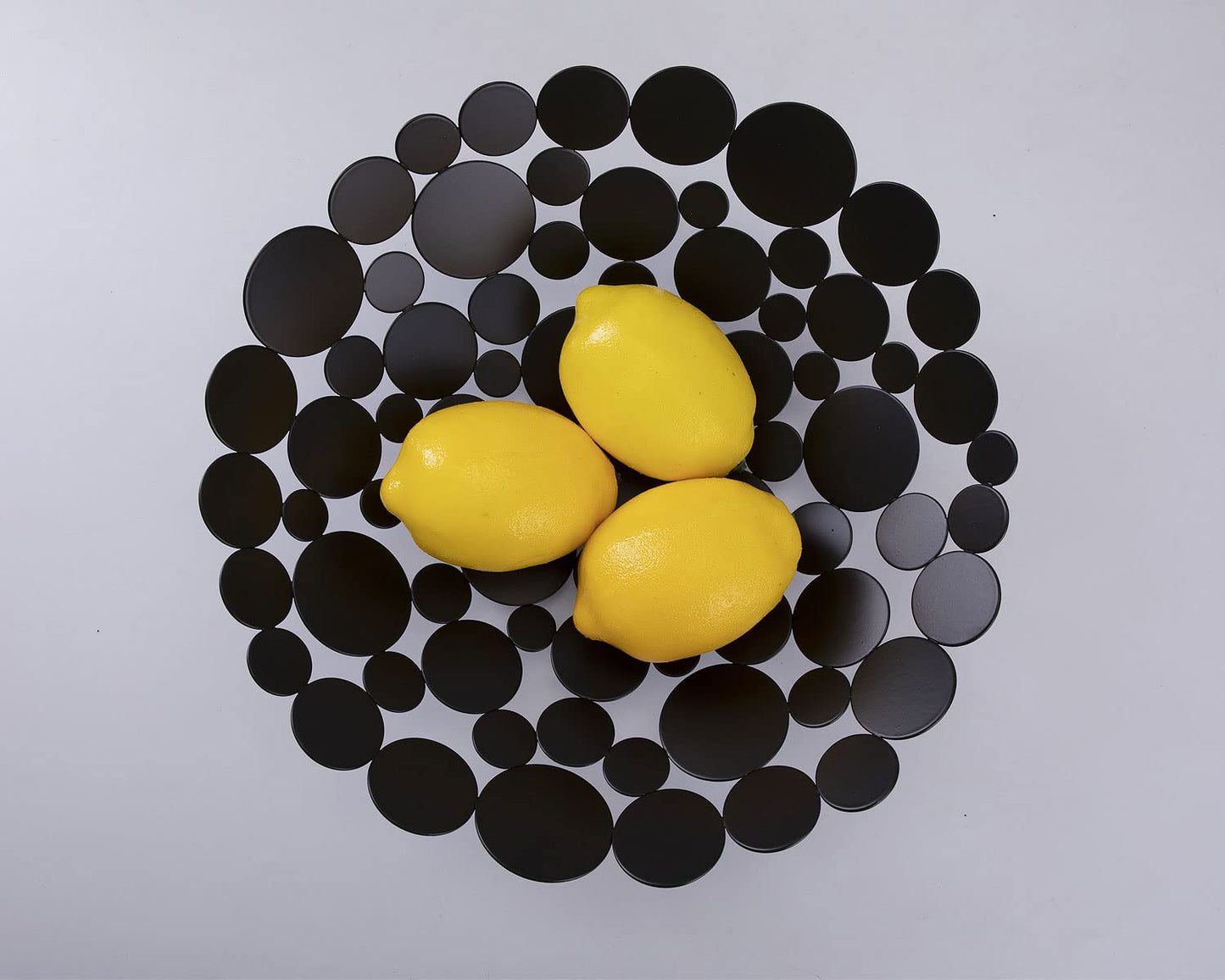 Black Decor Metal Fruit Bowl, Modern Accent