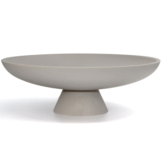 Gray Pedestal Bowl Decor, Modern Centerpiece