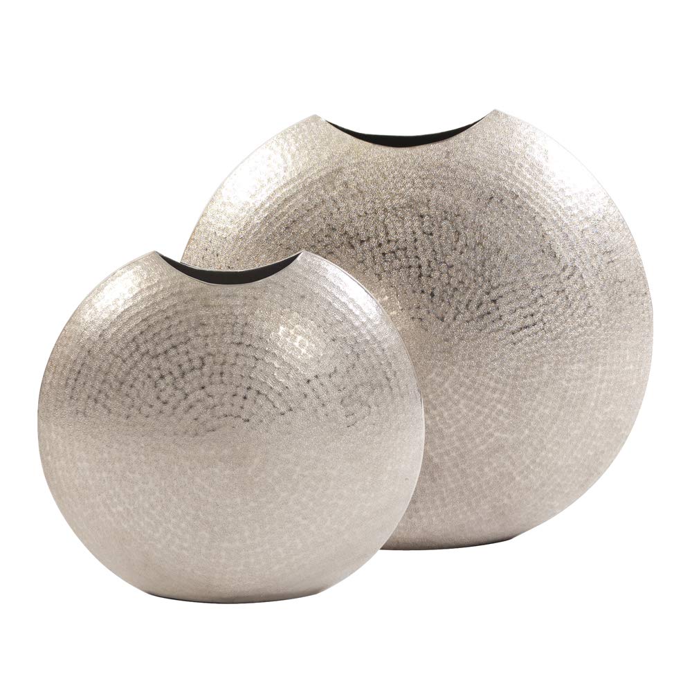 Silver Round Frosted Accent Vase