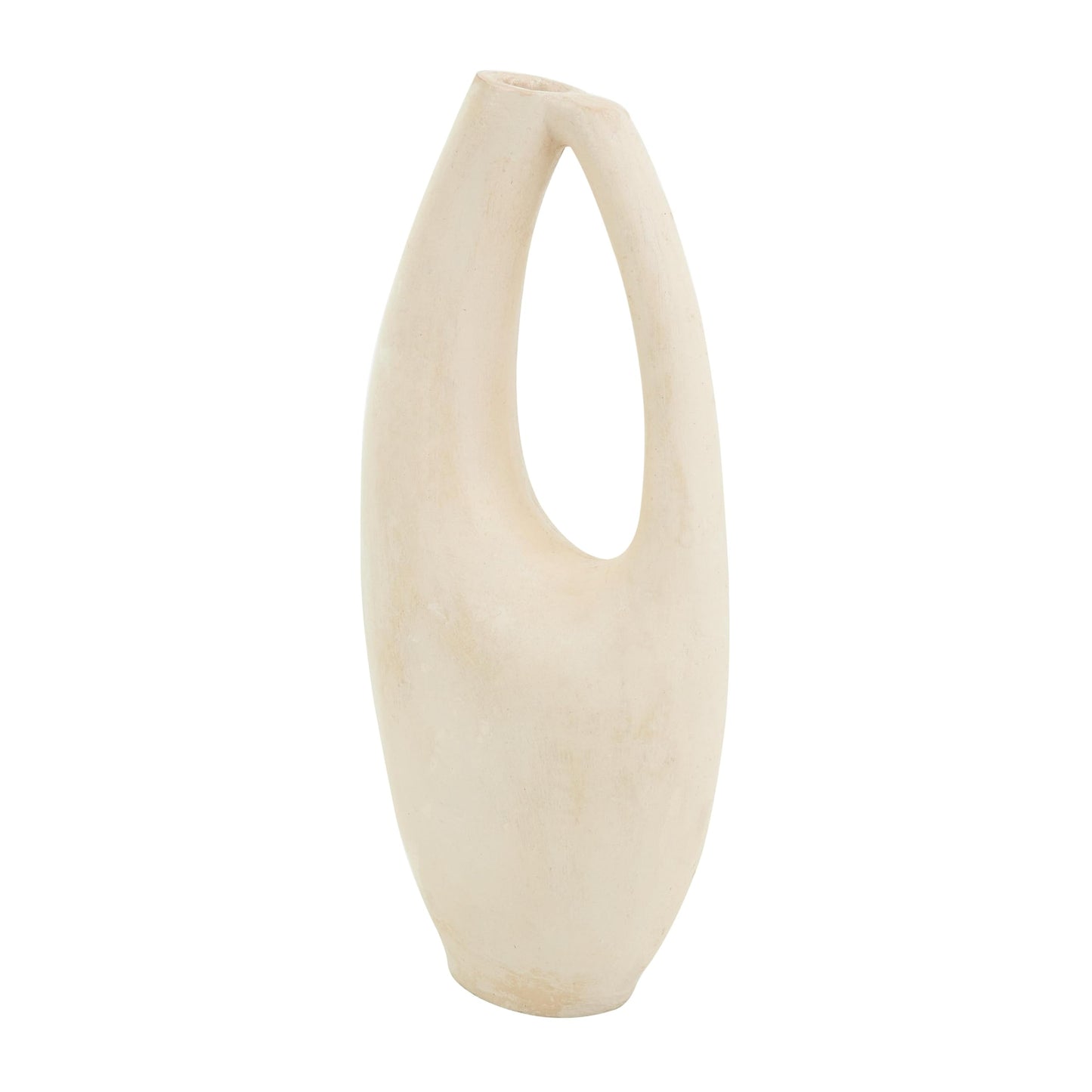 Beige Decorative Vase, Abstract Curved Centerpiece