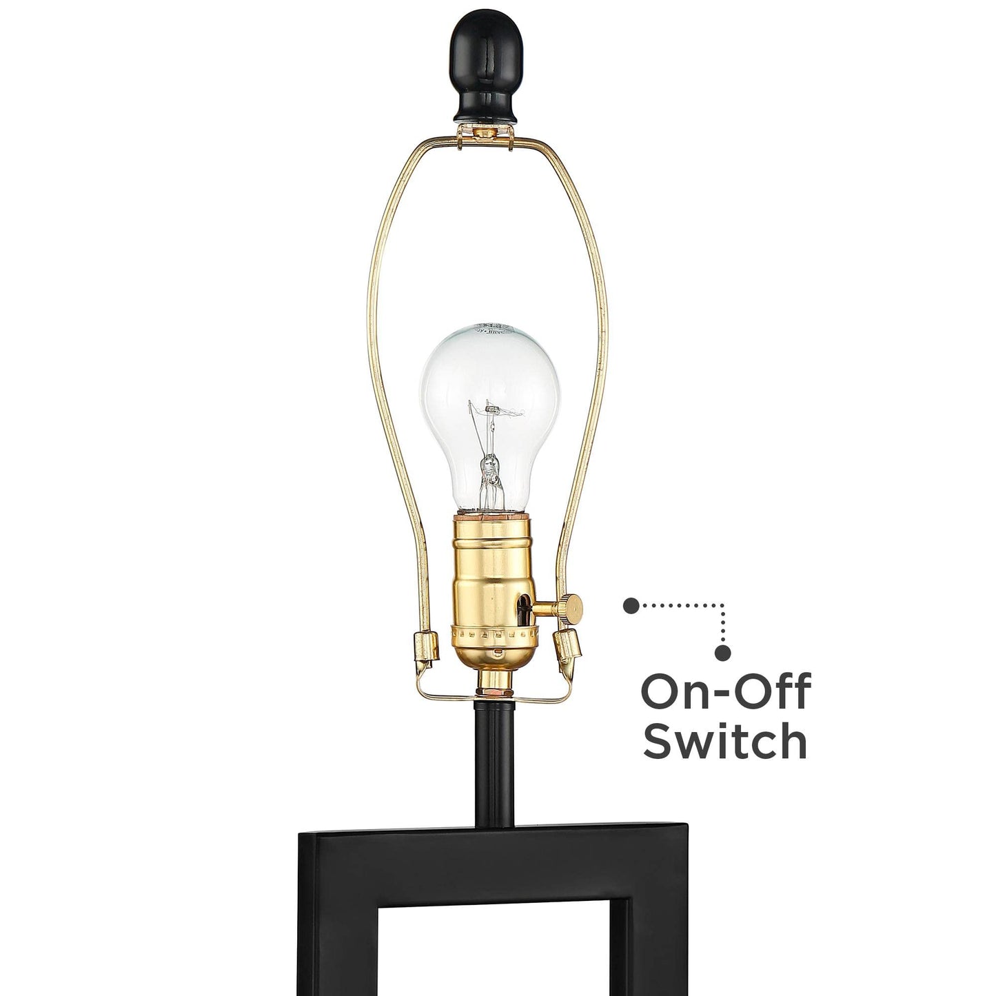 Black Table Lamps Set of 2 USB Port, 30" Tall Modern Rectangular