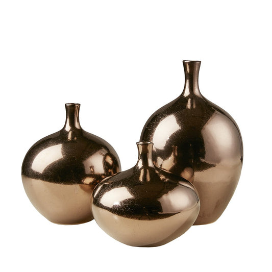 Bronze Vase Set Accent Décor
