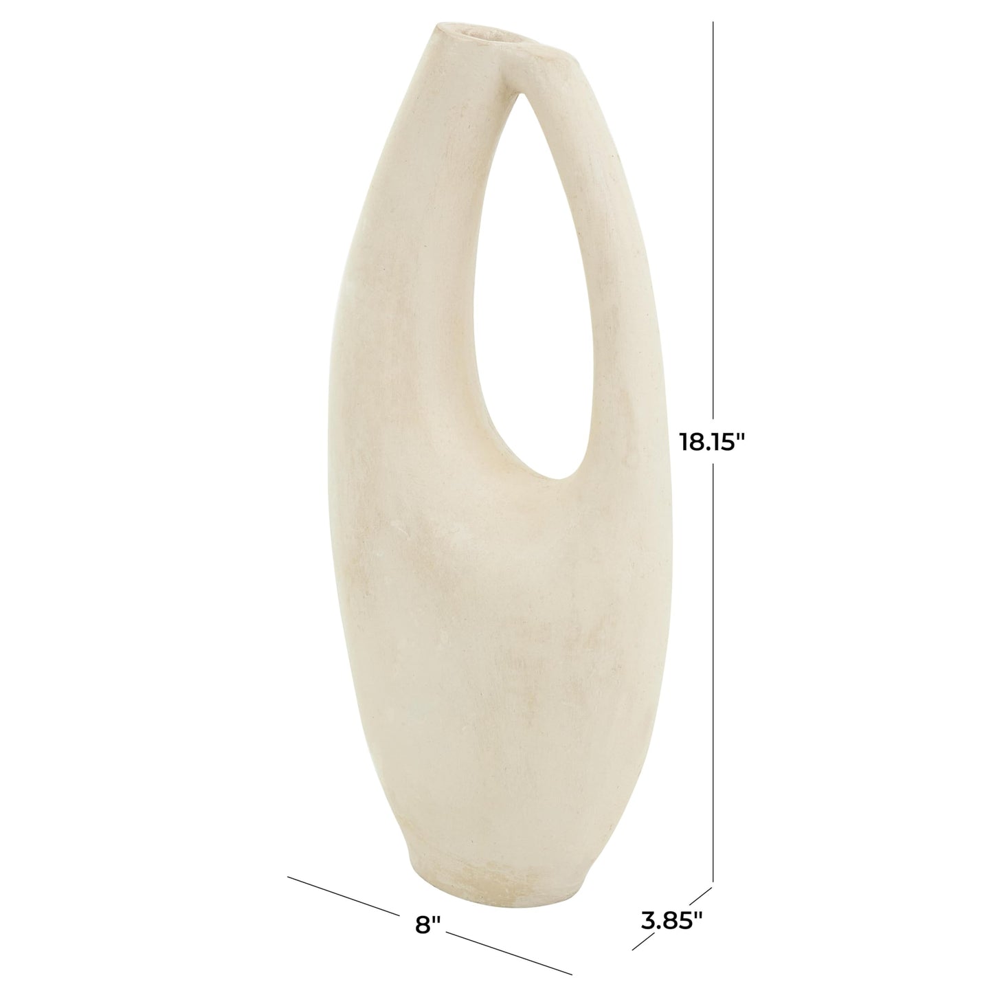 Beige Decorative Vase, Abstract Curved Centerpiece