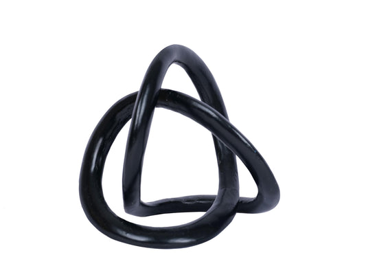 Black Knot Sculpture Ball, Geometric Round