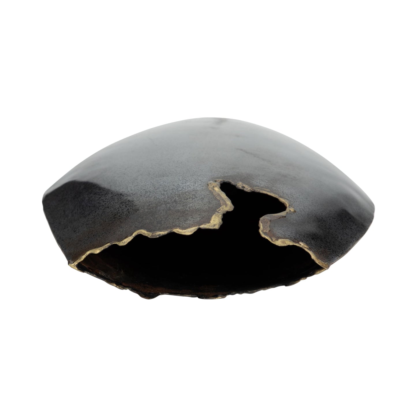 Black Metal Chipped Vase, Unique Accent Decor