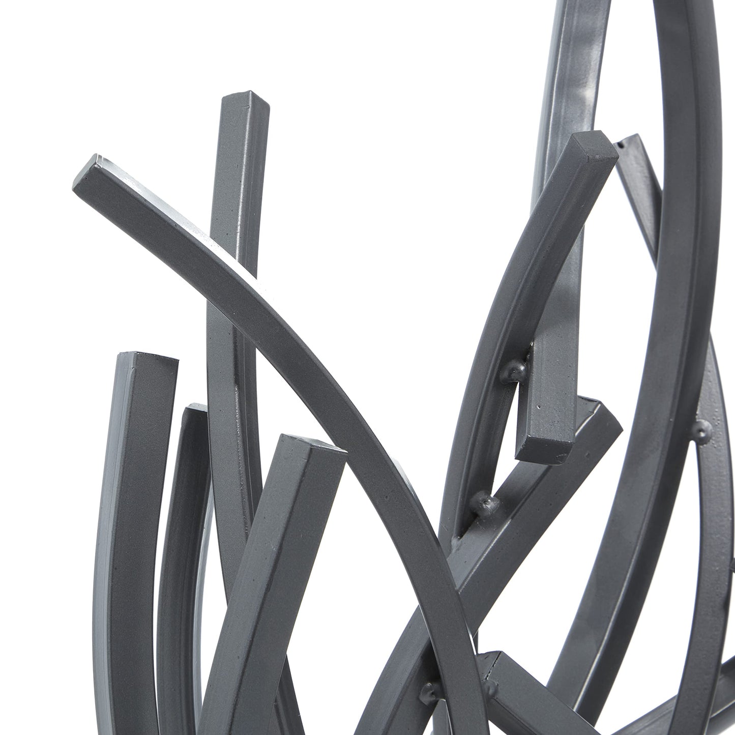 Gray Abstract Sculpture, Statue Decor with Marble Base