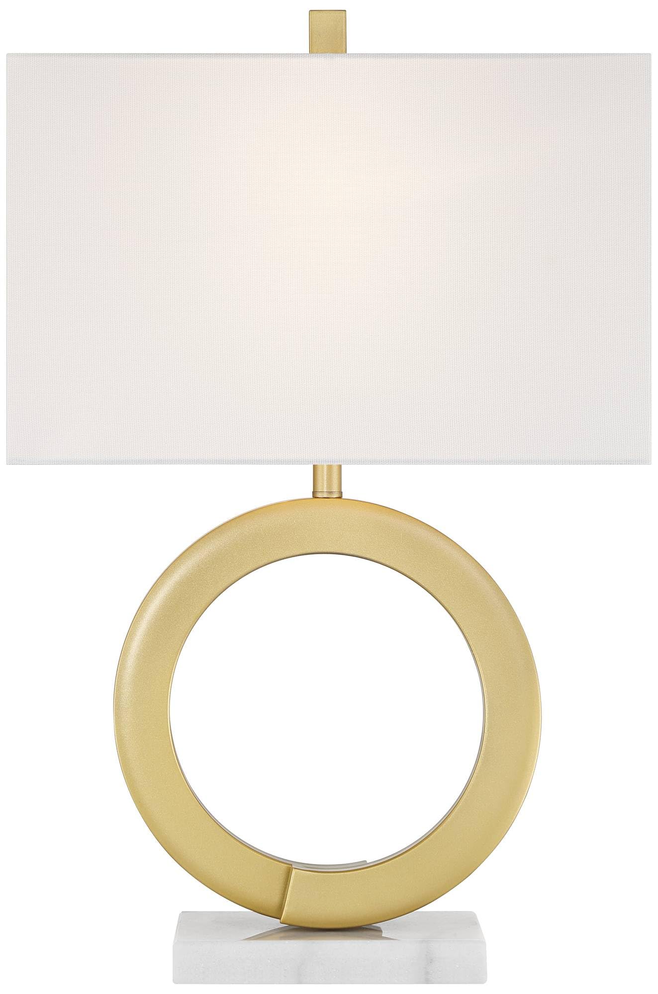 Gold Table Lamp, 24 3/4" Modern Round