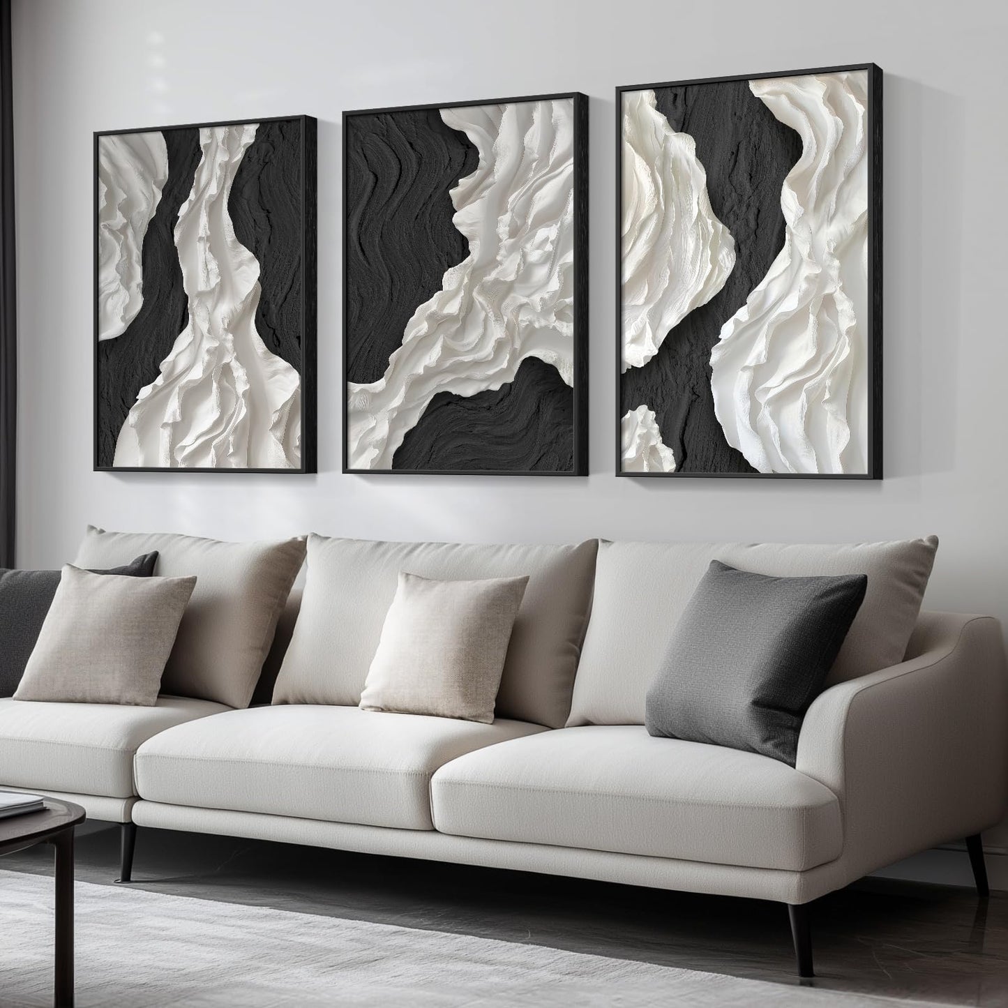 Black & White Abstract Wall Art, 24" x 36" Framed Prints