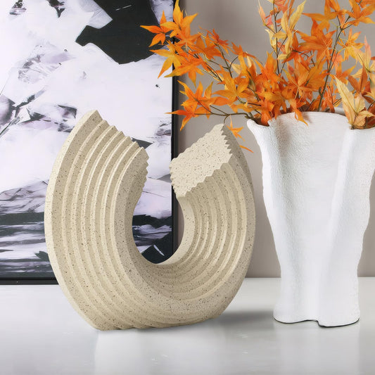 Beige Abstract Sculpture Statue Décor