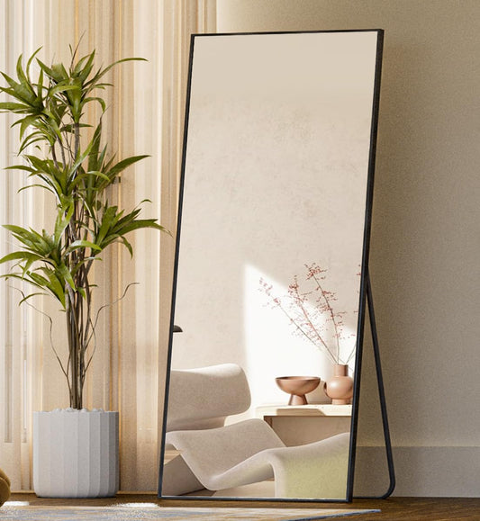 Black Full Length Mirror, Framed 71"x26", Standing or Hanging