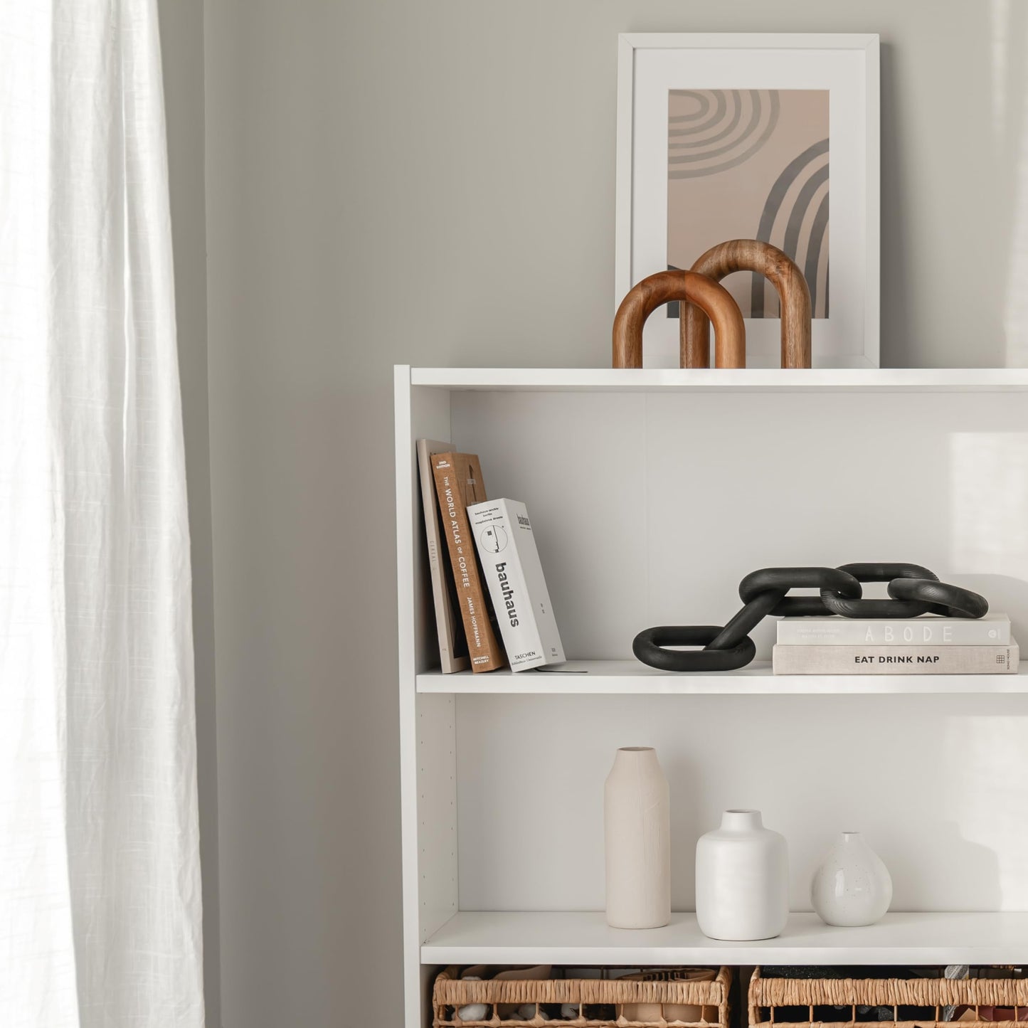 Brown Wood Arch Shelf Décor