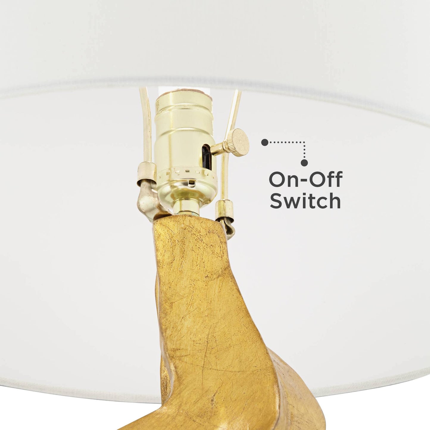 Gold Table Lamp 31" Tall, Sculptural Modern Luxury