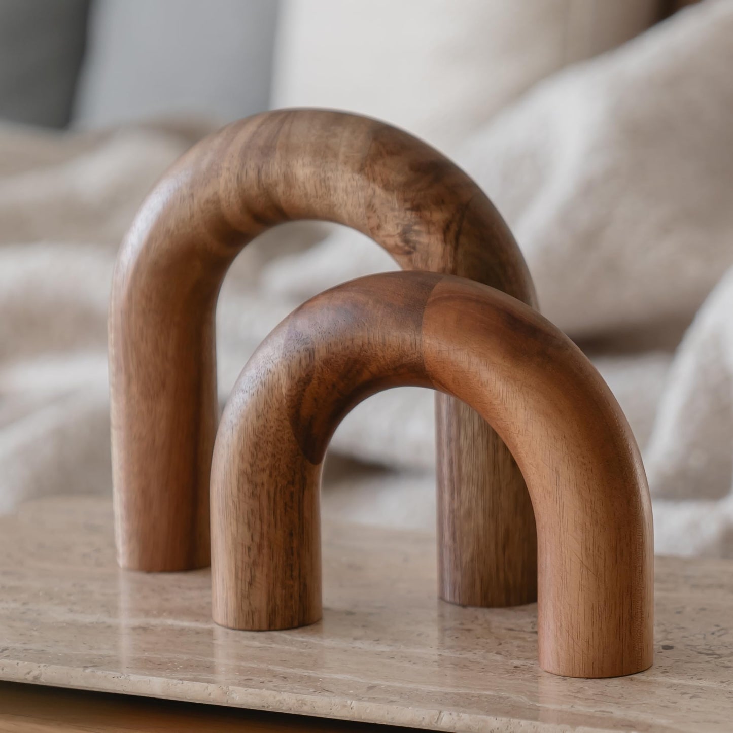 Brown Wood Arch Shelf Décor