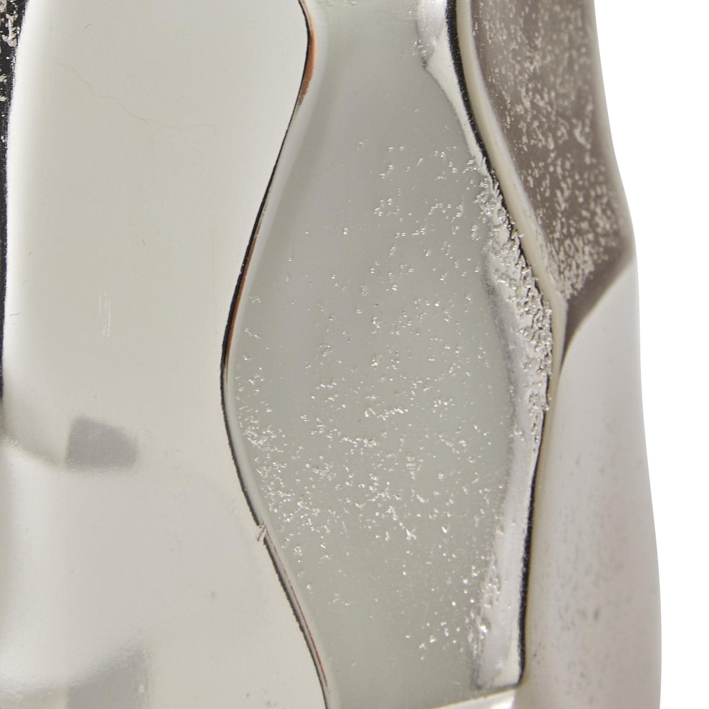 Silver Decorative Geometric Centerpiece Vase