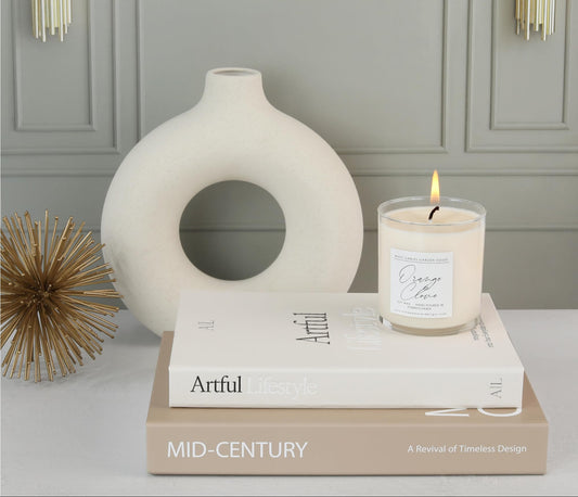 Beige Decorative Books - Set of 2 Stylish Boxes for Coffee Tables