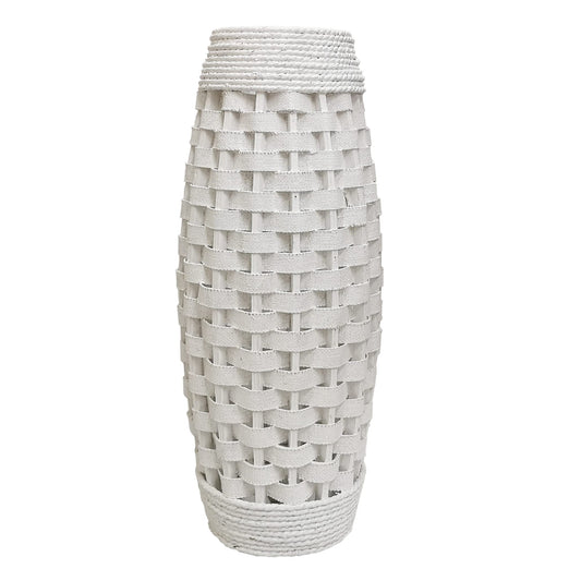 White High Wood Floor Vase