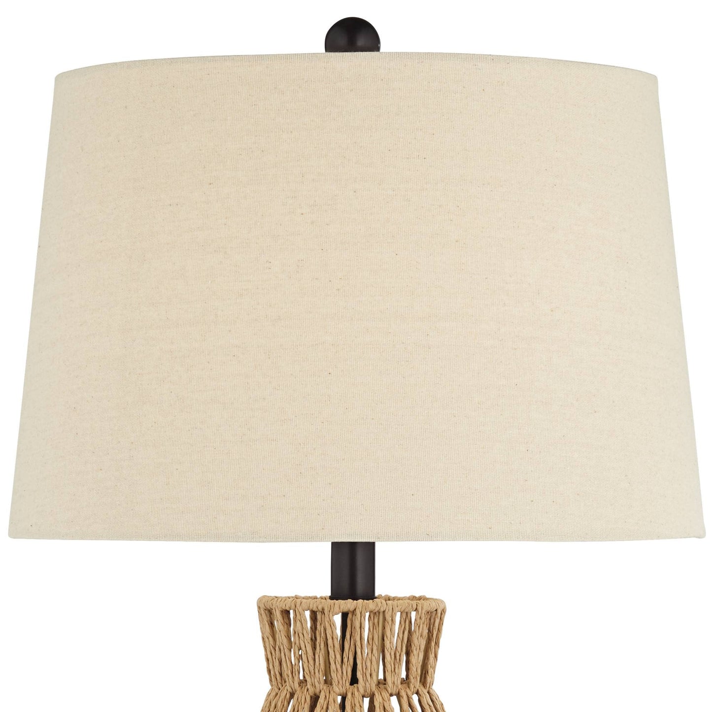 Brown - Oatmeal Wicker, Modern Table Lamps 27" Tall Set of 2