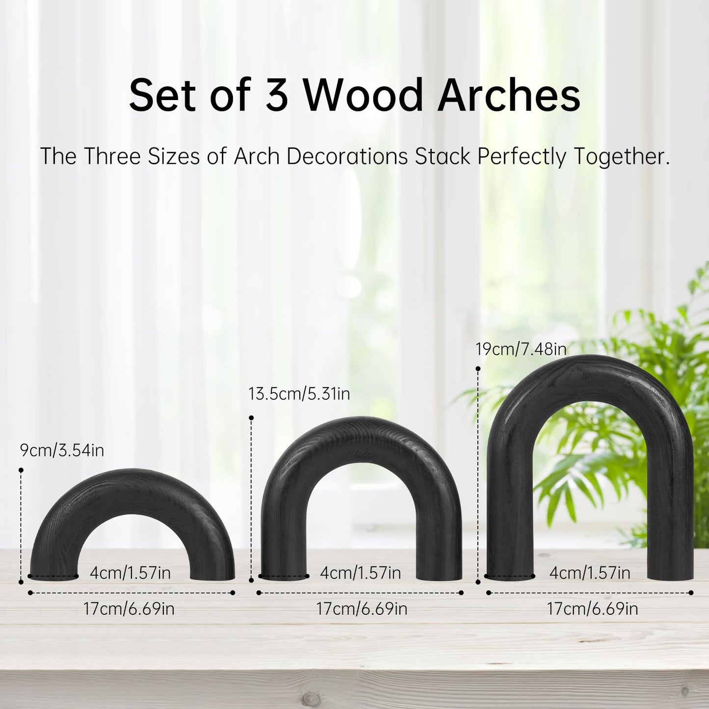 Black Arch Shelf Decor Accents