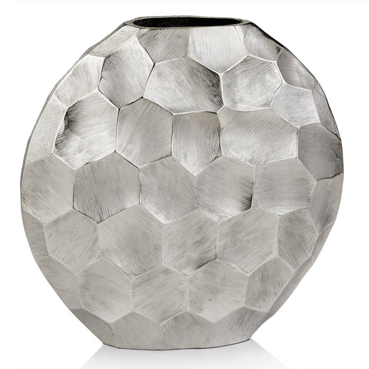 Round Silver Vase, Modern Decor